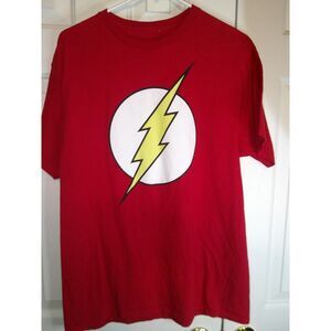 The Flash DC Comics Superhero Logo Graphic T-Shirt Red Lightning Bolt‎ L